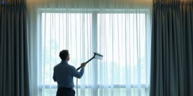 Commercial curtain steam cleaning service larapinta hotels offices