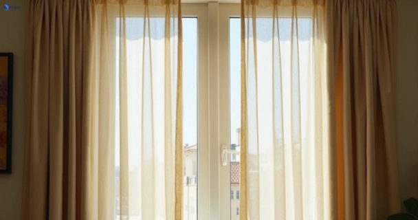 Dusty and dull curtains in larapinta before steam cleaning